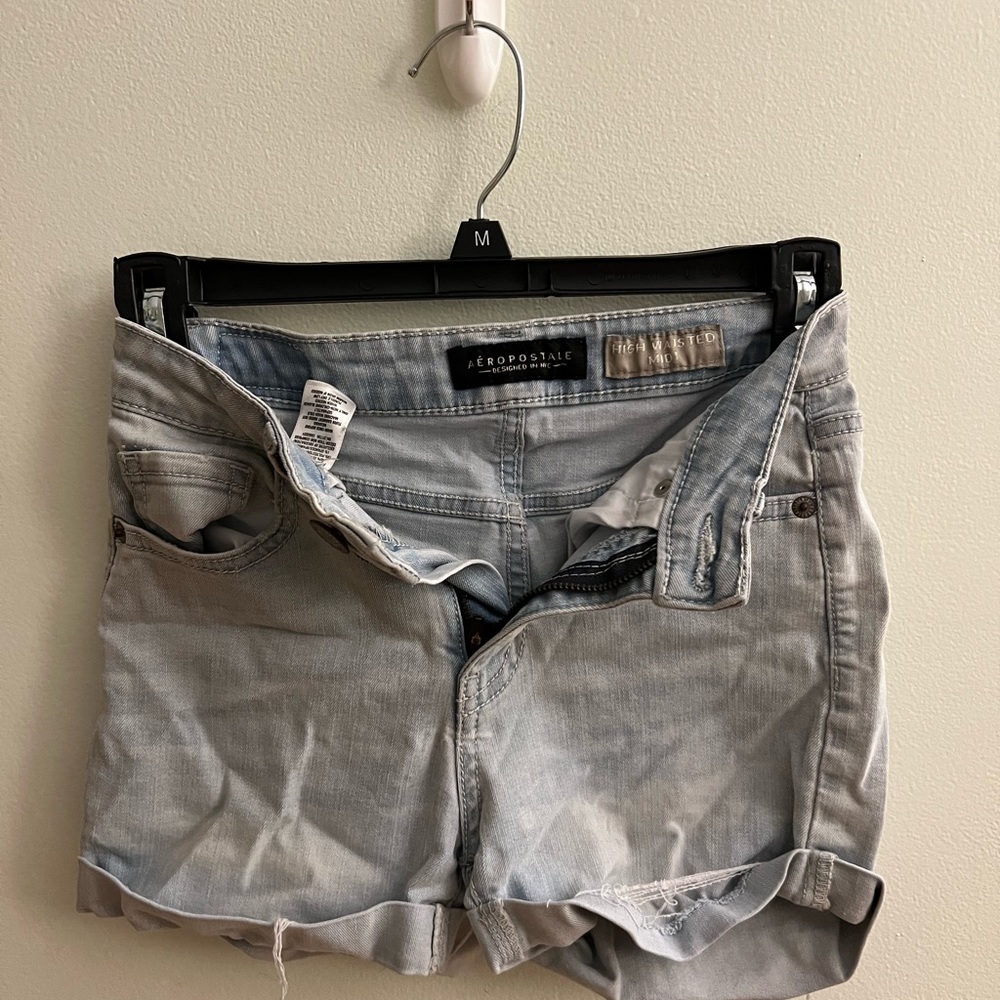 Aeropostale High Wasted MIDI Jean Shorts
